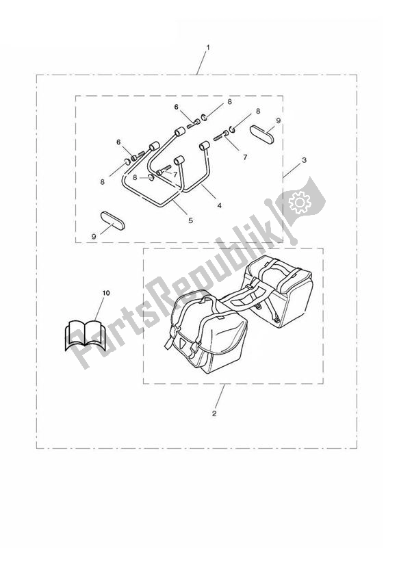 All parts for the Pannier Kit. Soft, Type B of the Triumph America Carburettor 790 2002 - 2007